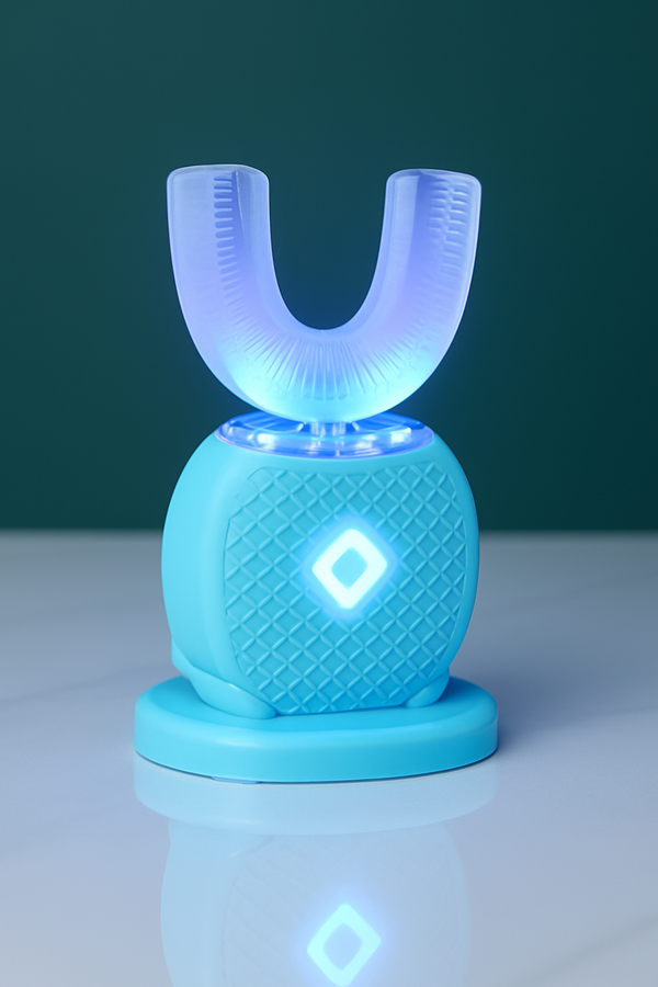 CleanTech™ 360 Hands-Free Ultrasonic Toothbrush — 10-Second Smart Clean & LED Whitening